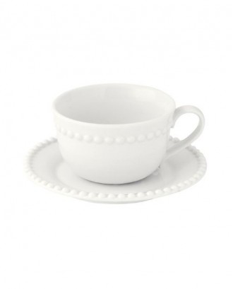 Ceasca cu farfurioara pentru espresso, portelan, alb, 110 ml, Tiffany - SIMONA'S COOKSHOP